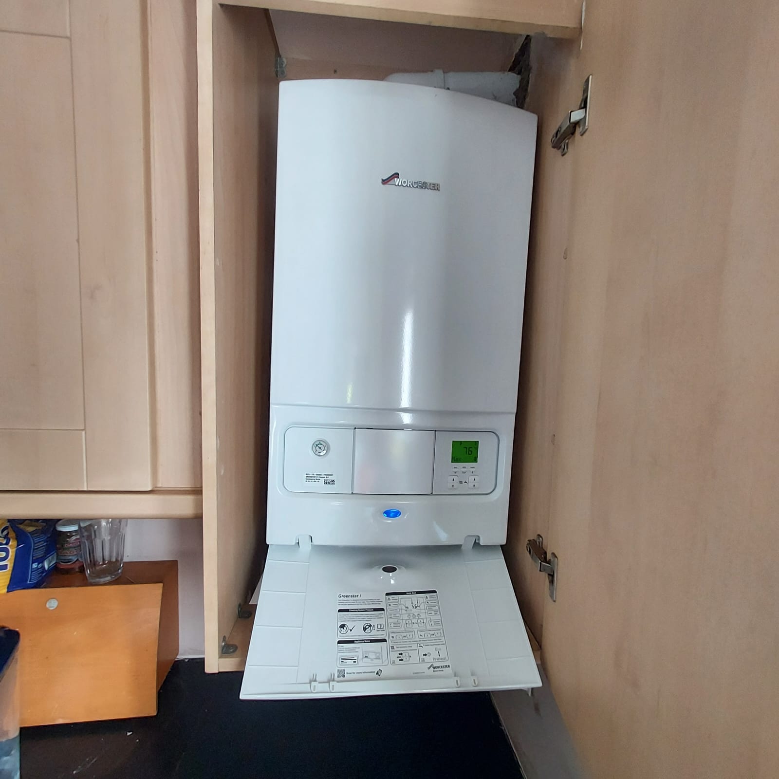 Worcester Gas Boiler Installation in a Cabinet